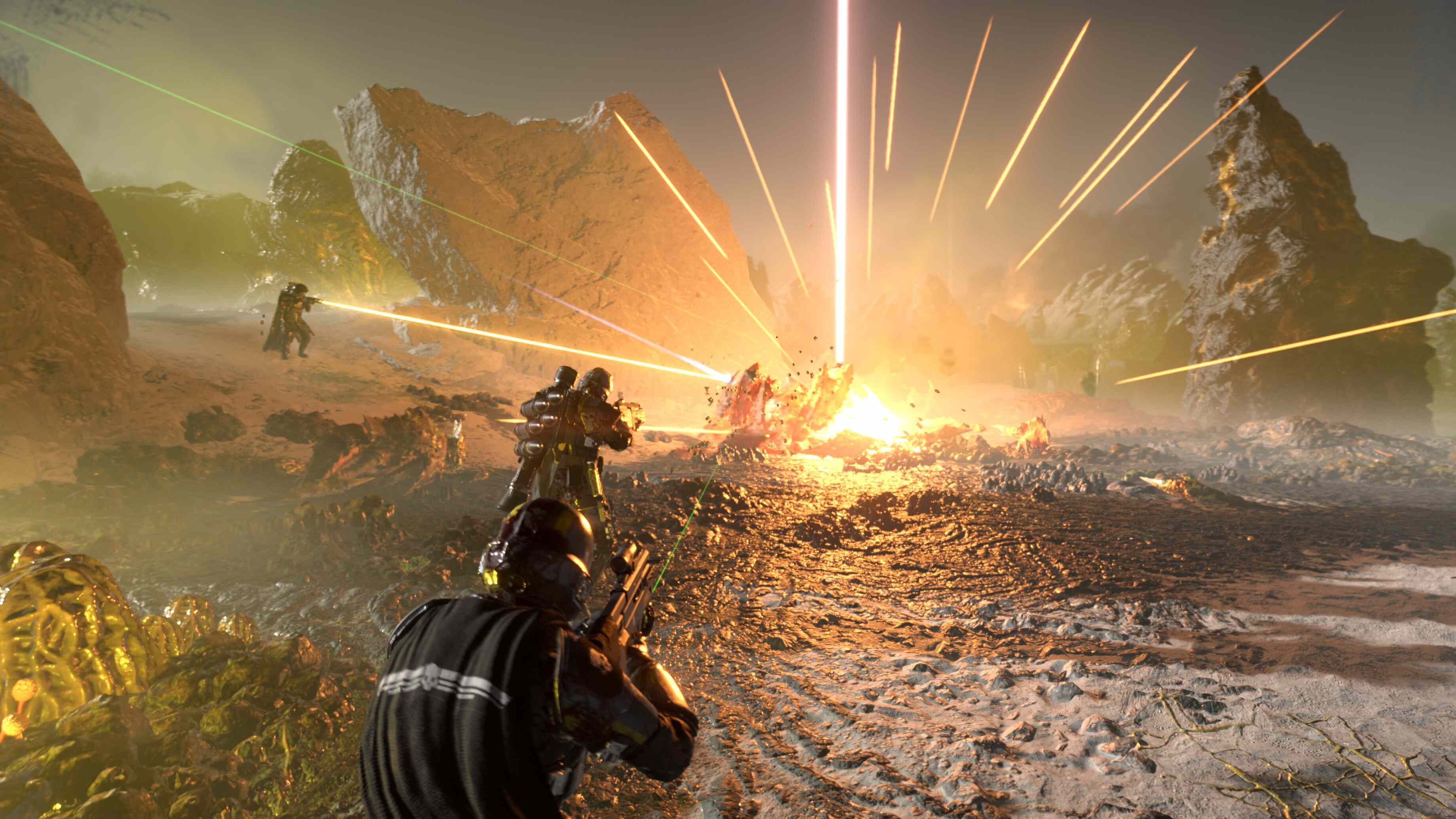 Helldivers 2 pits you against bots, bugs, and the planet itself. || Image Source: Sony/Arrowhead Studios.