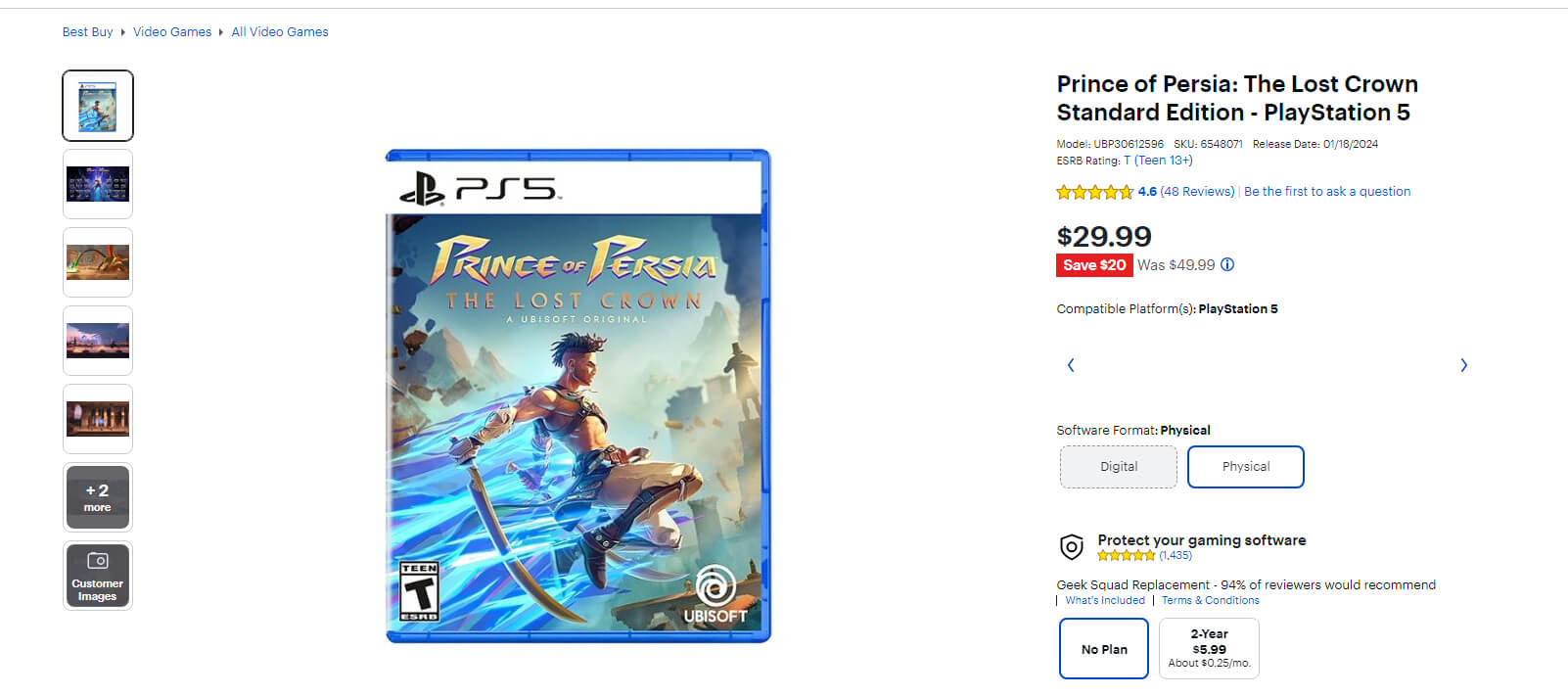 Prince of Persia: The Lost Crown on Best Buy at a Discounted Price