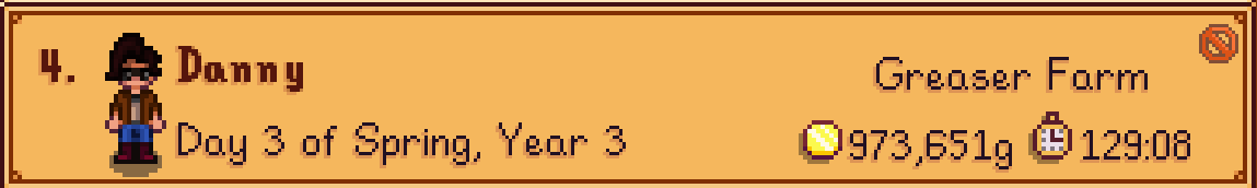 My in-game time Stardew Valley