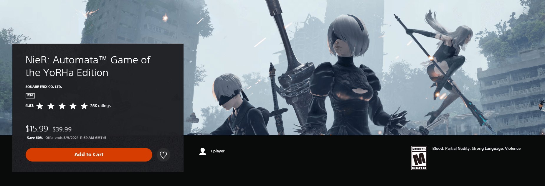 Nier: Automata Game of the YoRHa Edition on Sale at the Moment