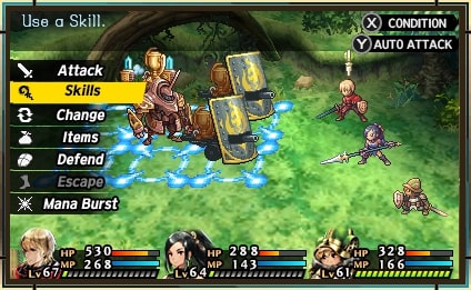 Radiant Historia's grid-based combat is aprreciably intriguing