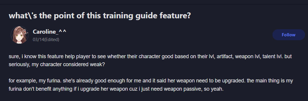 Training Guide Discussion