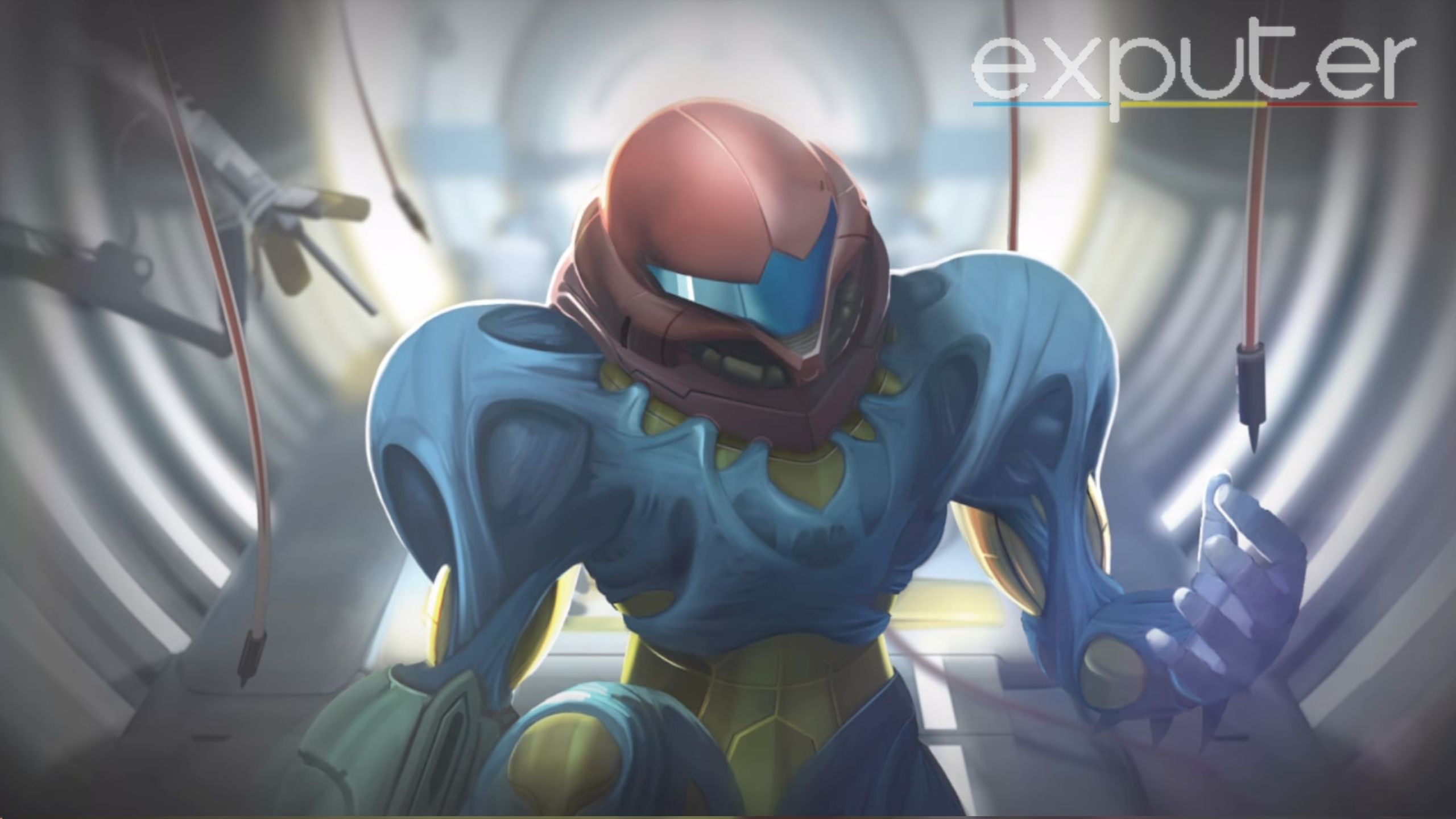 Samus, after receiving the Metroid vaccine during the events of Metroid Fusion. (Image taken by eXputer)