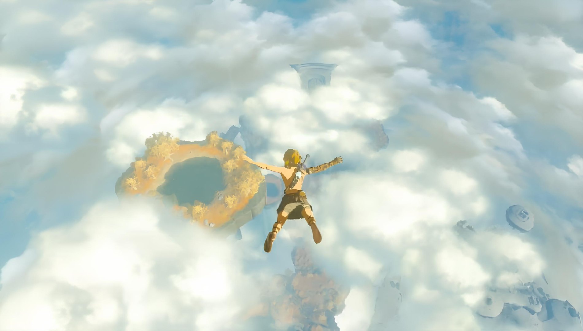 Link Diving Through The Skies In Tears Of The Kingdom