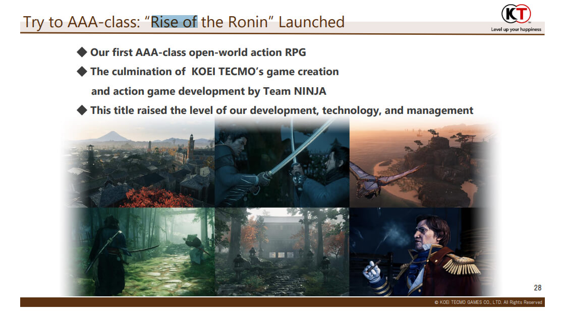 One of the Slides from the Koei Tecmo Financial Report