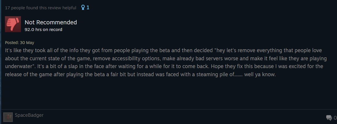 The negative reviews on Steam are also pinpointing the same list of issues reported by the whole community | Image Source: Steam