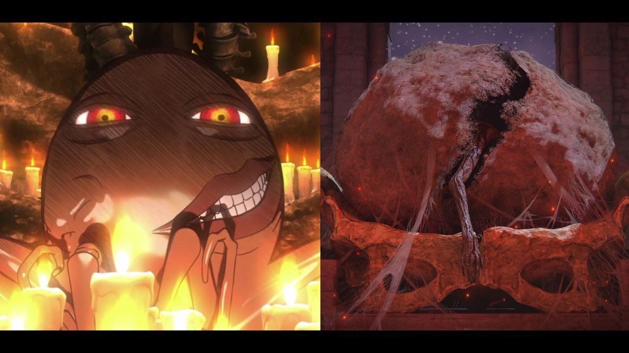 The Egg of the King and Miquella's Cocoon. | Image Source: Berserk (Aanime), YouTube