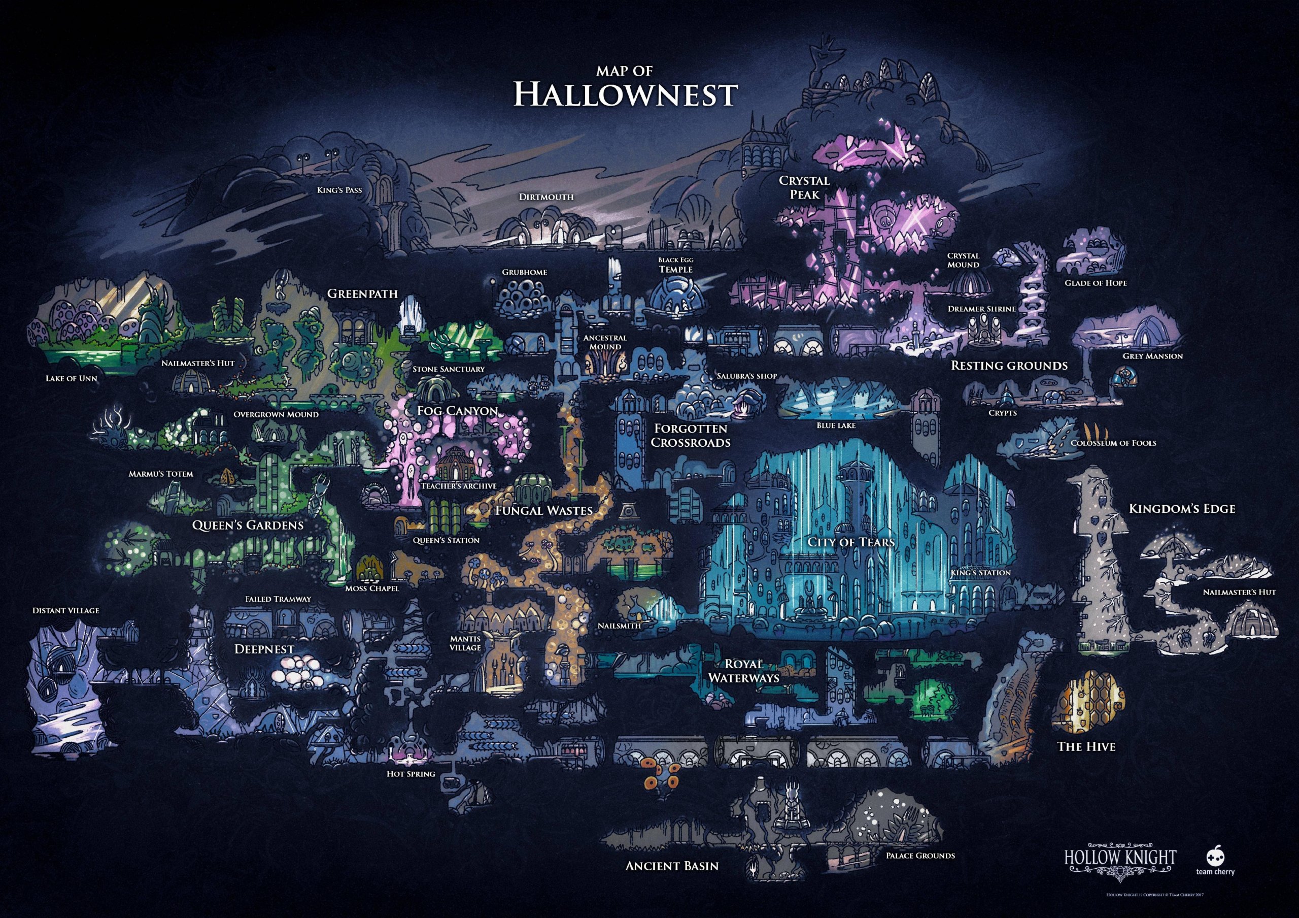 The Complete Map of Hallownest In All Its Glory