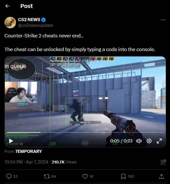 cs2 cheaters on twitter