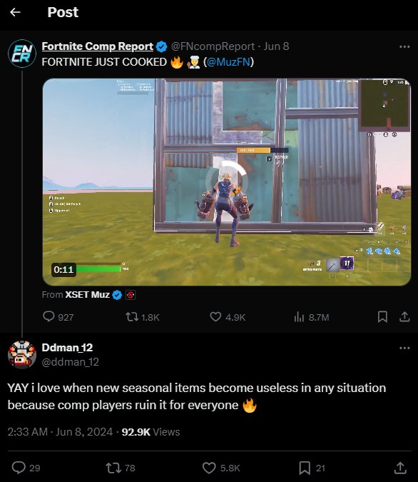 fortnite tweet competitive players