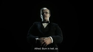 Alfred in Batman: Arkham Knight's Game Over Screen