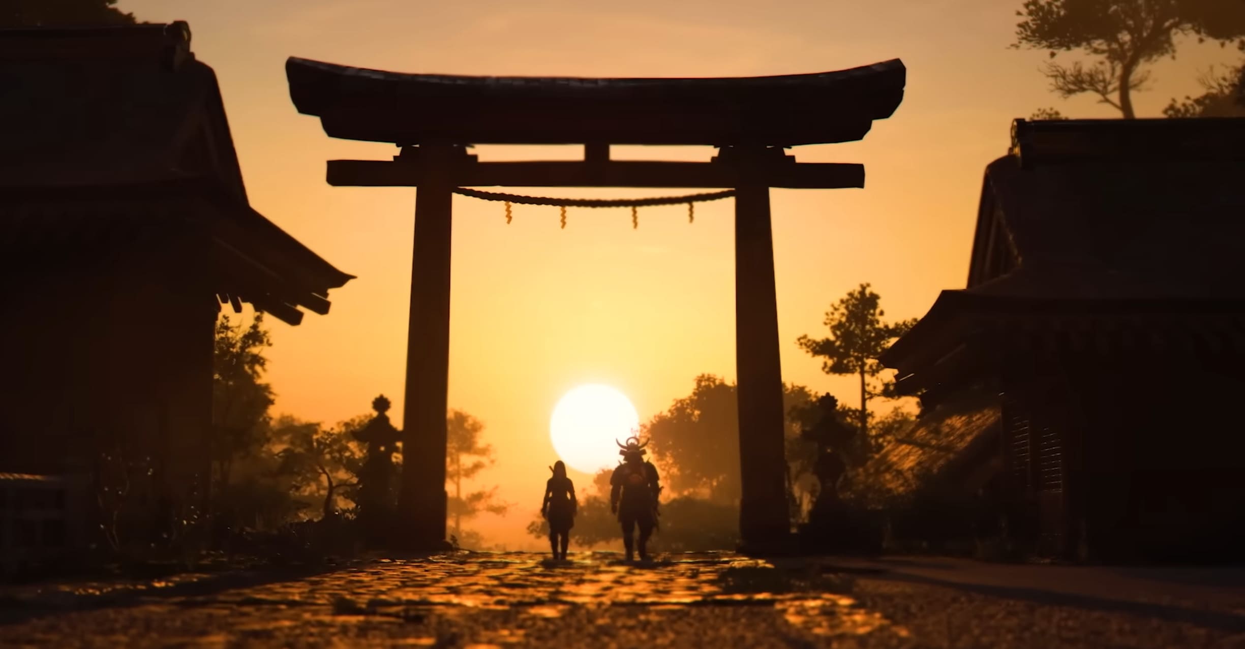 Torii Gate Used As An Entrance To A Village